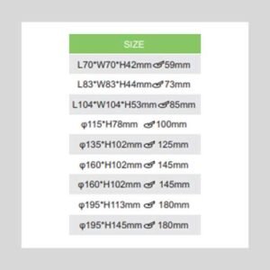 LED SPOT LIGHT SERIES SIZES