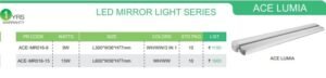 LED MIRROR LIGHT SERIES SIZES DETAILS