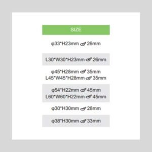 ED MINI SPOT LIGHT SERIES SIZES